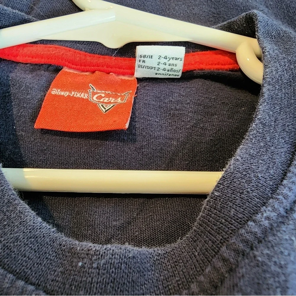 Disney Pixar Cars Lightning McQueen Pedal To The Metal Navy Blue T-Shirt 2-4T‎